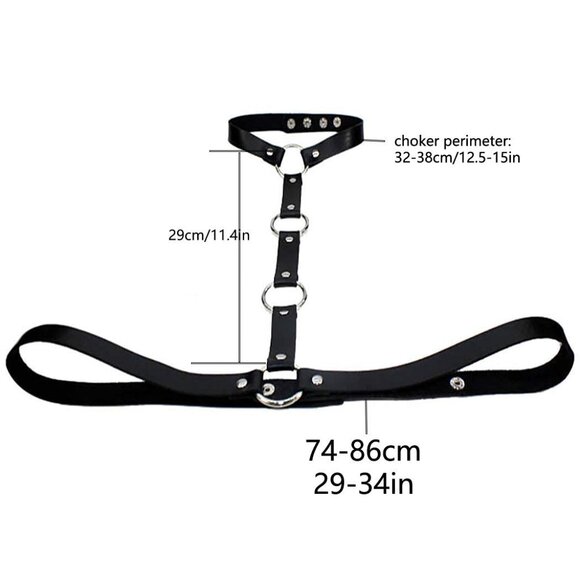 Punk Leather Harness Bra Body Chain